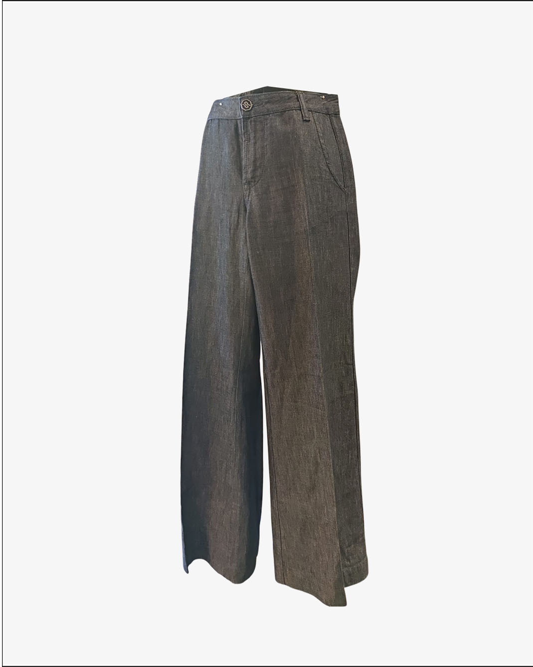 Pantalone Ra-Re a Zampa in Denim Cotone-Lino  Anni 2010