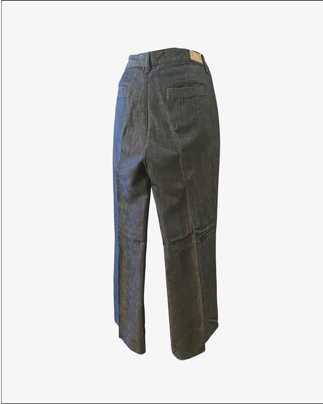 Pantalone Ra-Re a Zampa in Denim Cotone-Lino  Anni 2010