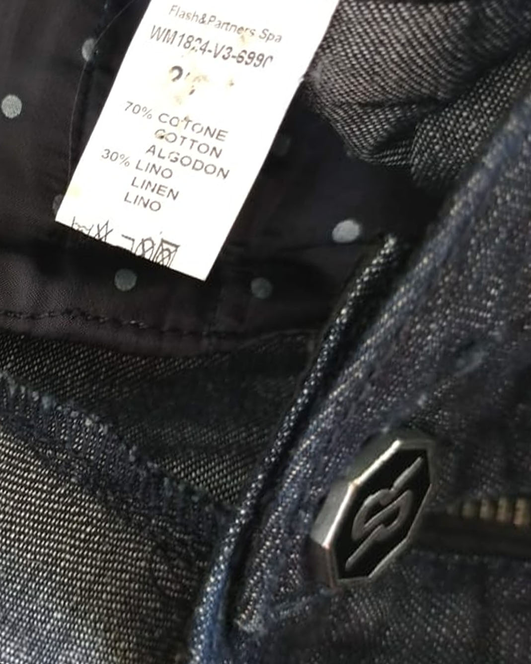 Pantalone Ra-Re a Zampa in Denim Cotone-Lino  Anni 2010