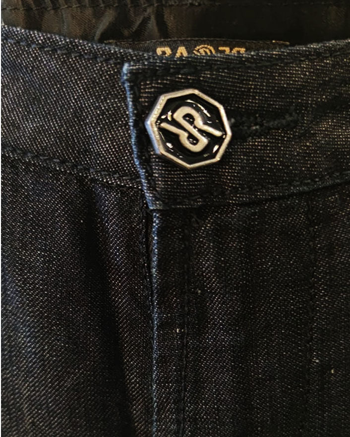 Pantalone Ra-Re a Zampa in Denim Cotone-Lino  Anni 2010