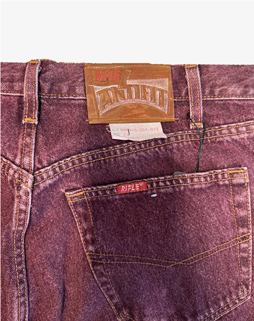 Jeans Rifle Antifit vintage rosso granata unisex anni '90