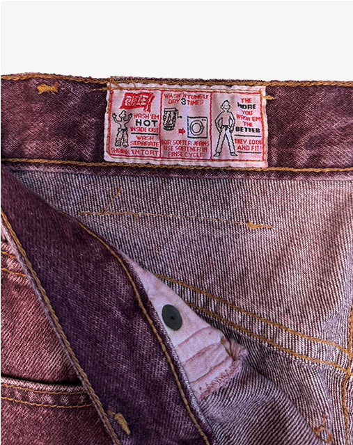 Jeans Rifle Antifit vintage rosso granata unisex anni '90