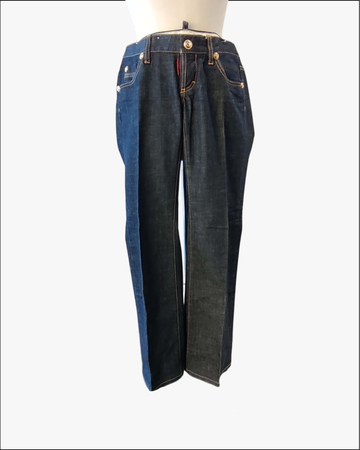 Jeans Dsquared2 Classy Low Bootcut Denim Scuro e Pizzo taglia 27