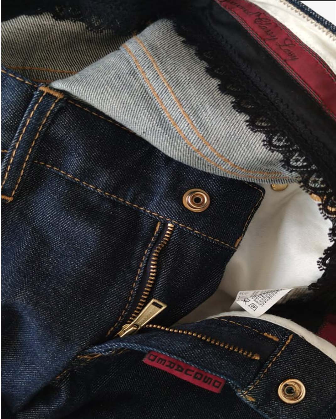 Jeans Dsquared2 Classy Low Bootcut Denim Scuro e Pizzo taglia 27