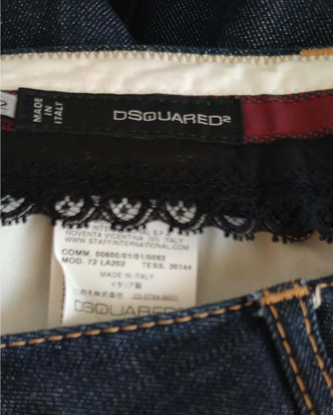 Jeans Dsquared2 Classy Low Bootcut Denim Scuro e Pizzo taglia 27