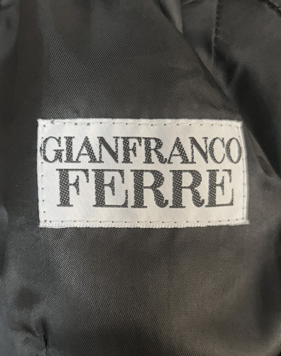Blazer lungo Gianfranco Ferré donna in pelle nera con interno removibile
