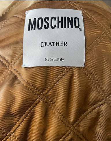 Giacca Moschino Leather donna in vera pelle scamosciata con frange anni 2000