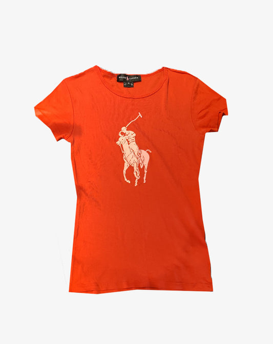 T-shirt Ralph Lauren Big Pony rossa  donna  Y2K