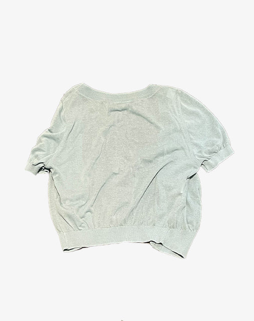 Moschino Cardigan Cropped Verde Acqua Anni 2000