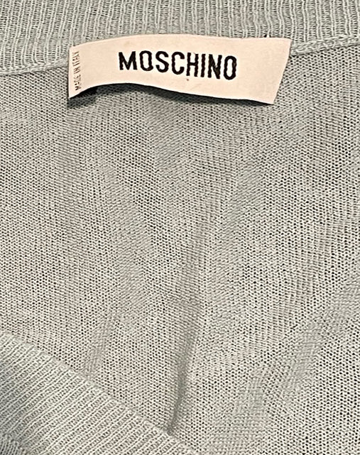 Moschino Cardigan Cropped Verde Acqua Anni 2000