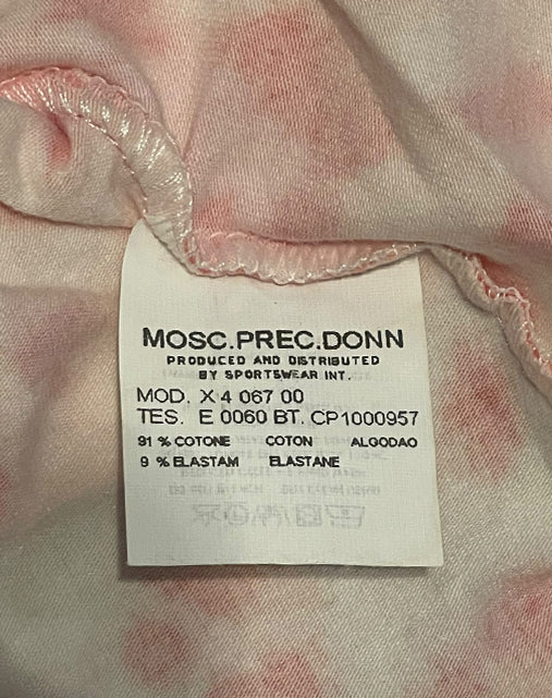 Moschino Jeans Top Maculato Rosa Y2K Anni 2000