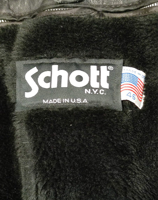 Schott NYC 184F Flight Jacket Made in USA Men's Leather Bomber 90s