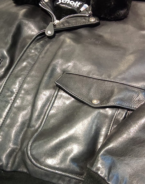 Schott NYC 184F Flight Jacket Made in USA Men's Leather Bomber 90s