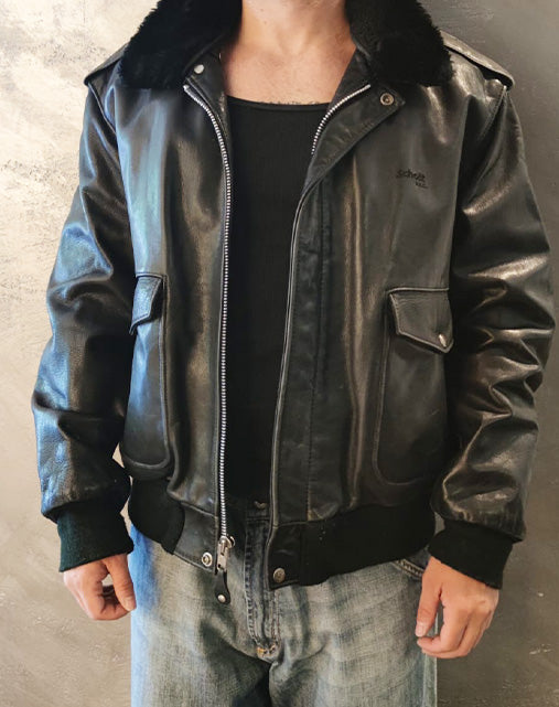 Schott NYC 184F Flight Jacket Made in USA Men's Leather Bomber 90s