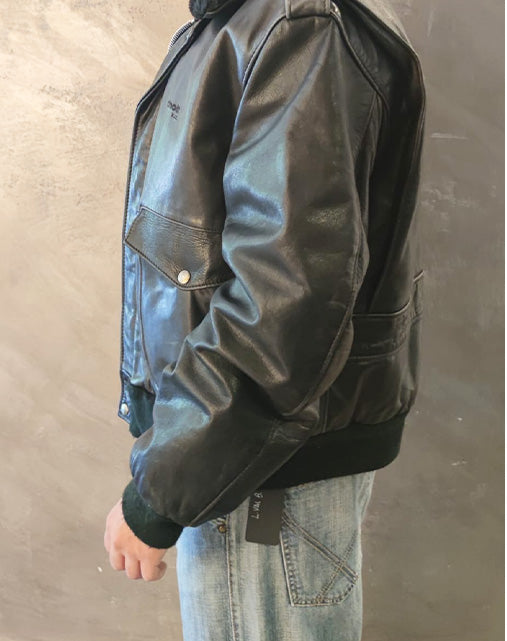 Schott NYC 184F Flight Jacket Made in USA Men's Leather Bomber 90s