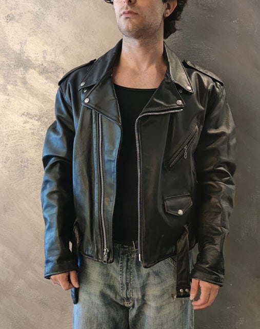 Schott Perfecto 618 Made In Usa Giubbotto In Pelle Uomo fine Anni '80