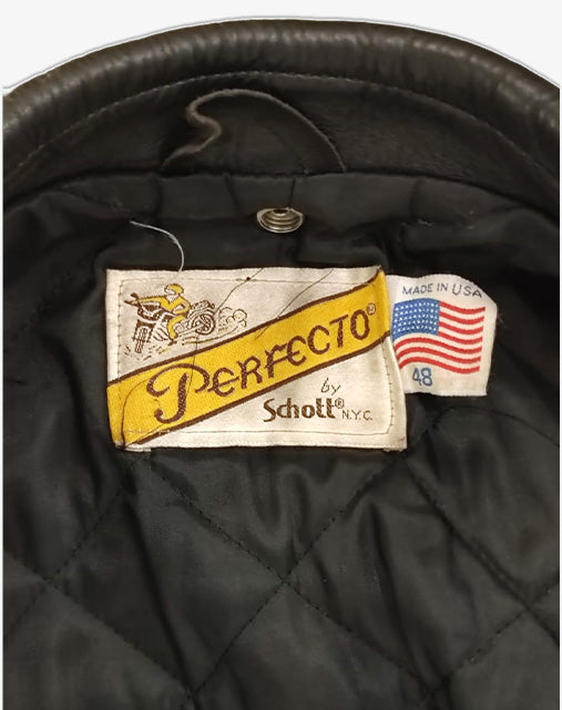 Schott Perfecto 618 Made In Usa Giubbotto In Pelle Uomo fine Anni '80