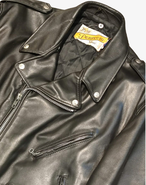 Schott Perfecto 618 Made In Usa Giubbotto In Pelle Uomo fine Anni '80