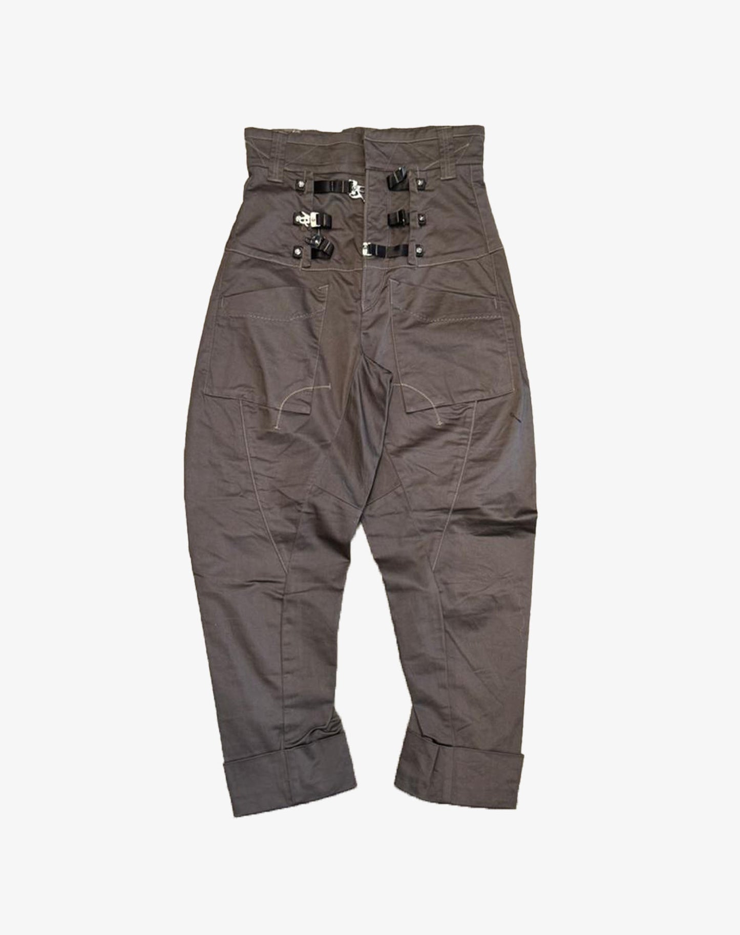 Marithé + François Girbaud pantalone parachute bondage high waist anni 2000