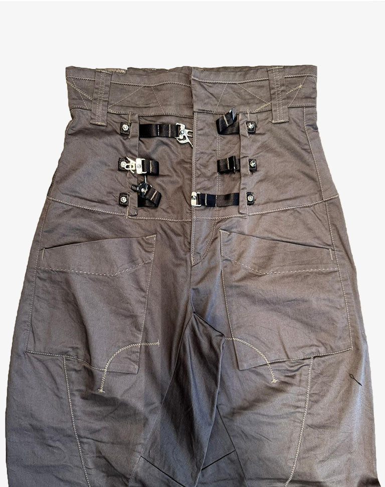 Marithé + François Girbaud pantalone parachute bondage high waist anni 2000