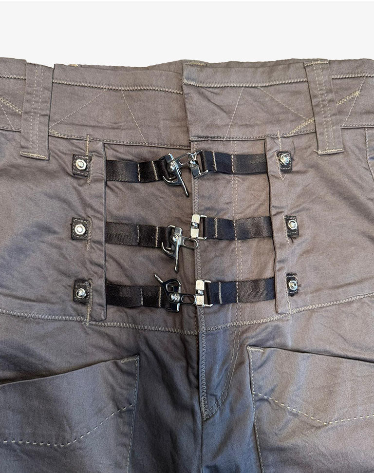 Marithé + François Girbaud pantalone parachute bondage high waist anni 2000