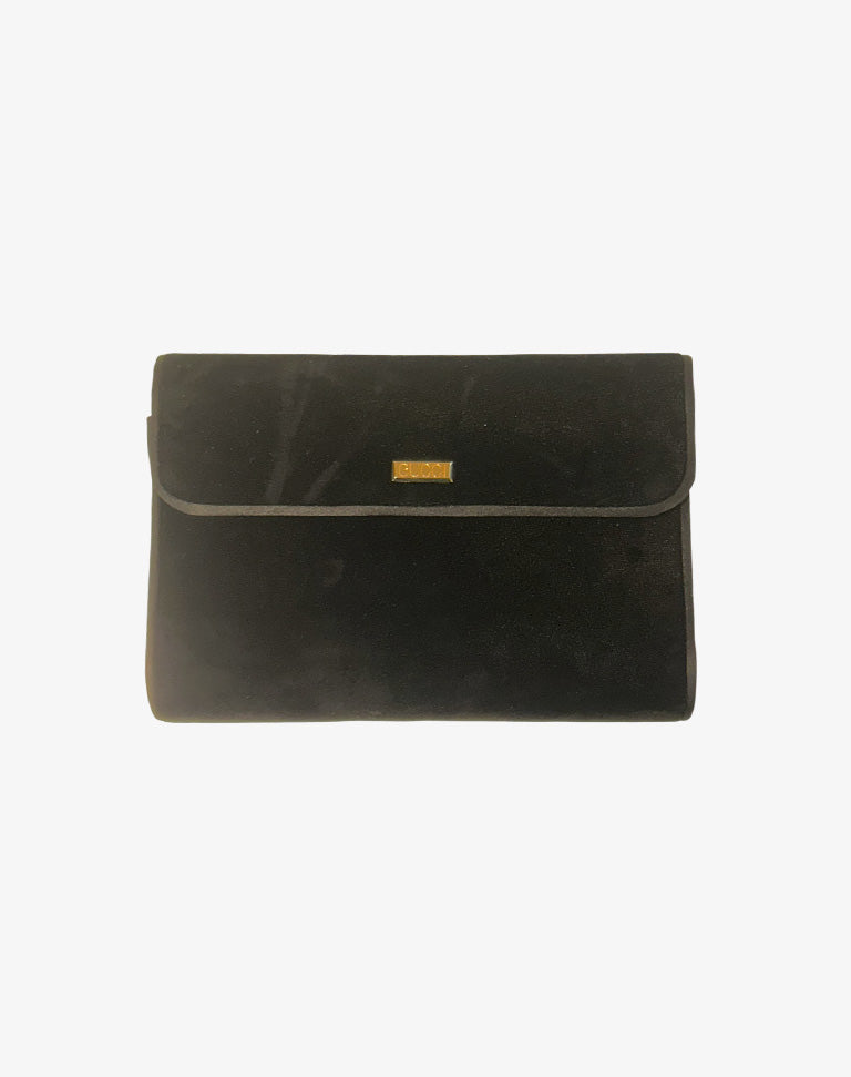 Pochette Gucci piccola nera effetto velluto anni '90