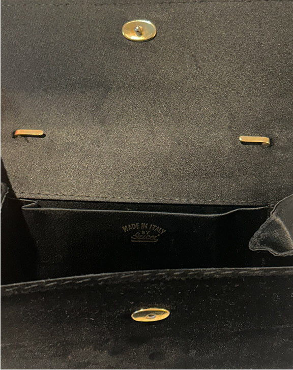 Pochette Gucci piccola nera effetto velluto anni '90