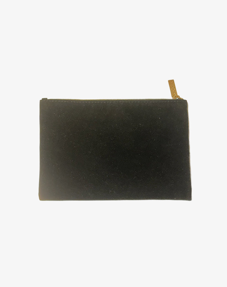 Pochette Gucci Beauty nera effetto velluto con zip anni 2010
