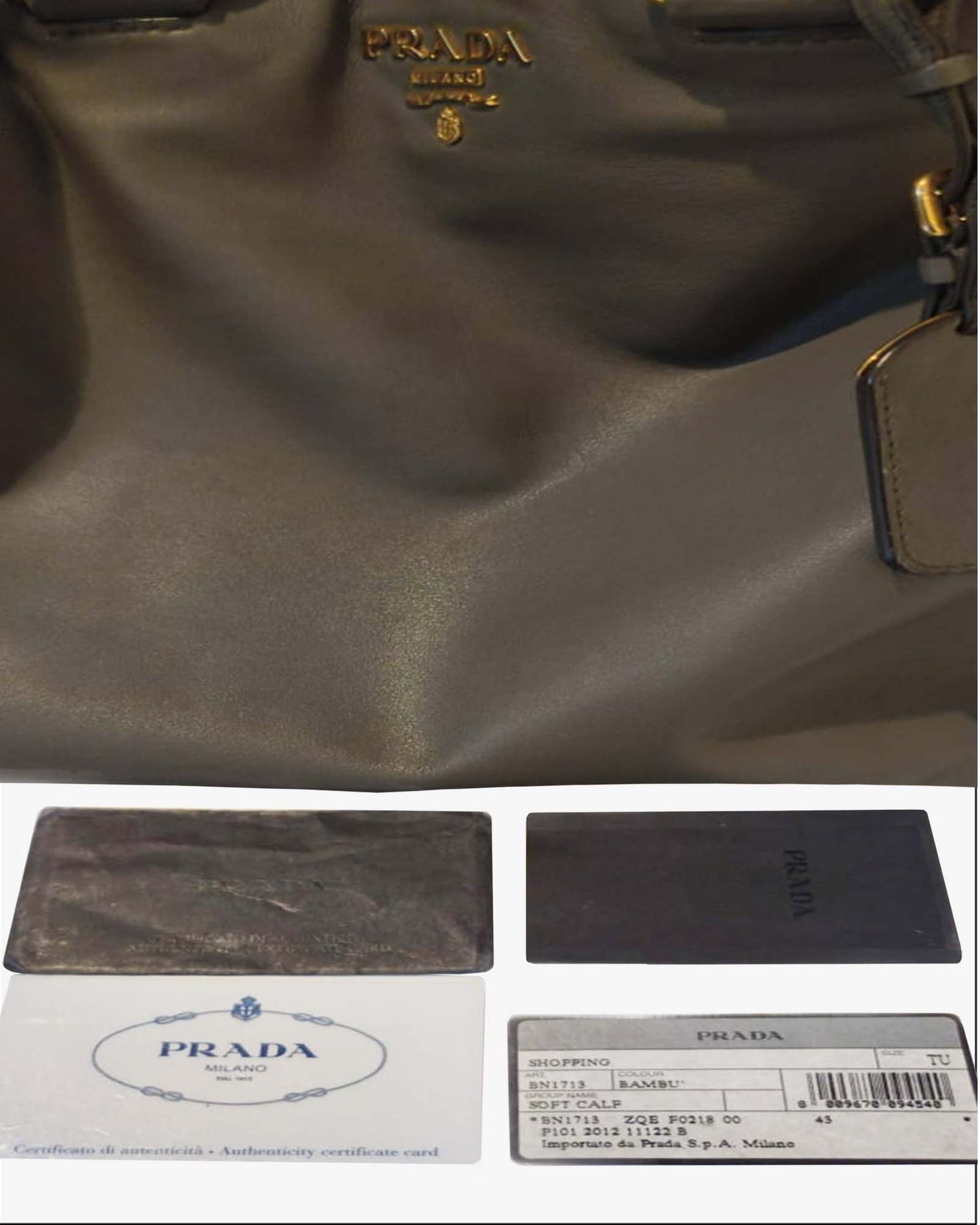 Prada Borsa Shopping Large in pelle Soft Calf Tote PE 2012