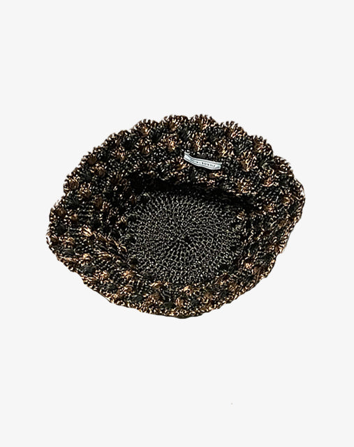 Prada Cappello Crochet in Raffia Nero e Marrone SS2012
