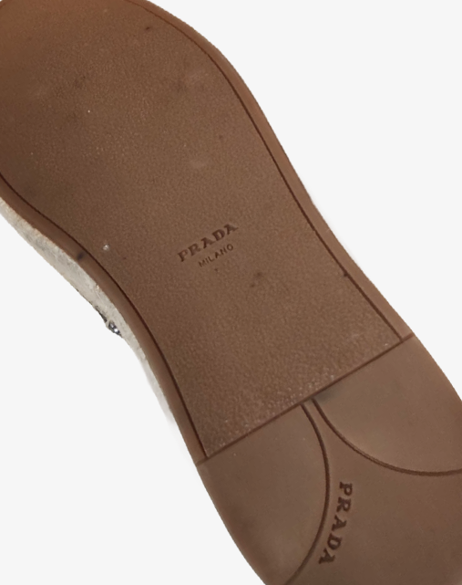 Espadrillas Prada Slip-On in pelle metallizzata argento stampata pitone taglia 39 collezione 2017/2019