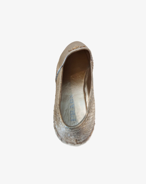 Espadrillas Prada Slip-On in pelle metallizzata oro stampata pitone taglia 39 collezione 2017/2019