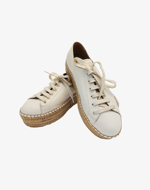 Sneakers Espadrillas Platform Prada in pelle bianca taglia 39 '2020