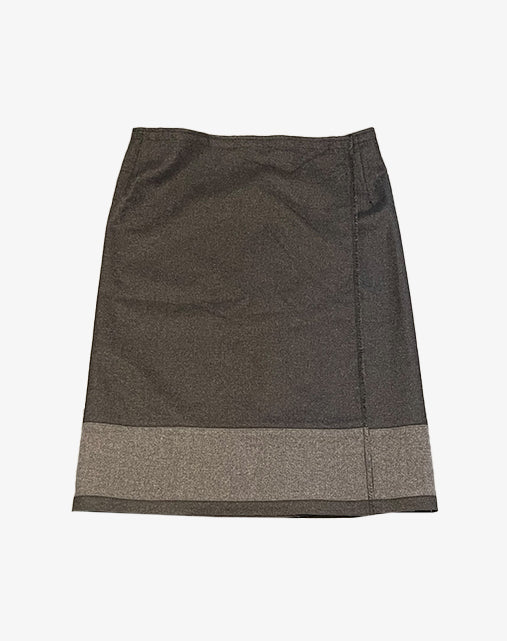 Prada Sport Gonna Midi in Lana Antracite Bicolore Anni 2000