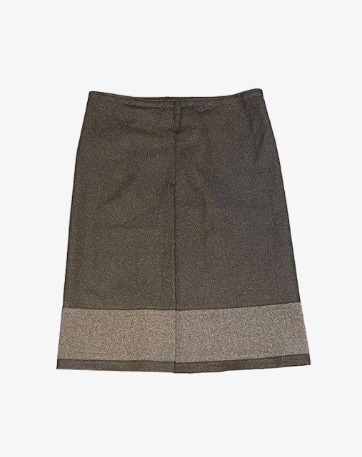 Prada Sport Gonna Midi in Lana Antracite Bicolore Anni 2000