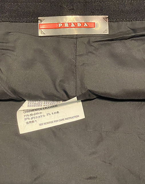 Prada Sport Gonna Midi in Lana Antracite Bicolore Anni 2000