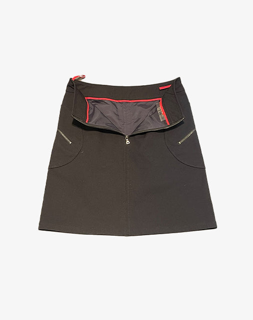 Prada Sport Gonna “Circle Pocket” Nera in Nylon Anni 2000