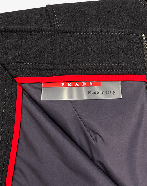 Prada Sport Gonna “Circle Pocket” Nera in Nylon Anni 2000