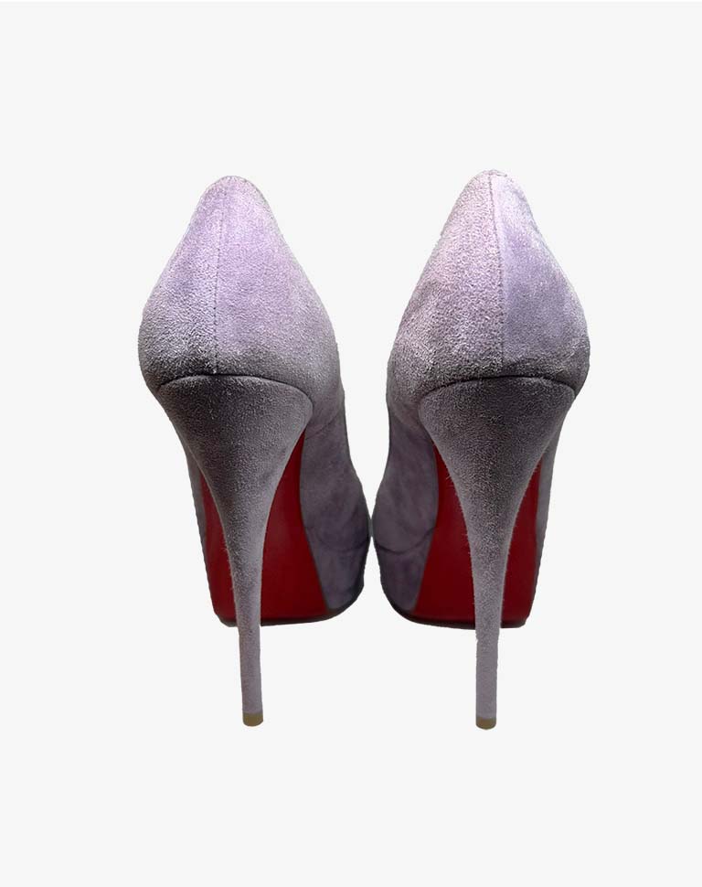 Décolleté Christian Louboutin Peep Toe Suede Lavender – Paris scarpe in suede tacco a spillo mis. 36
