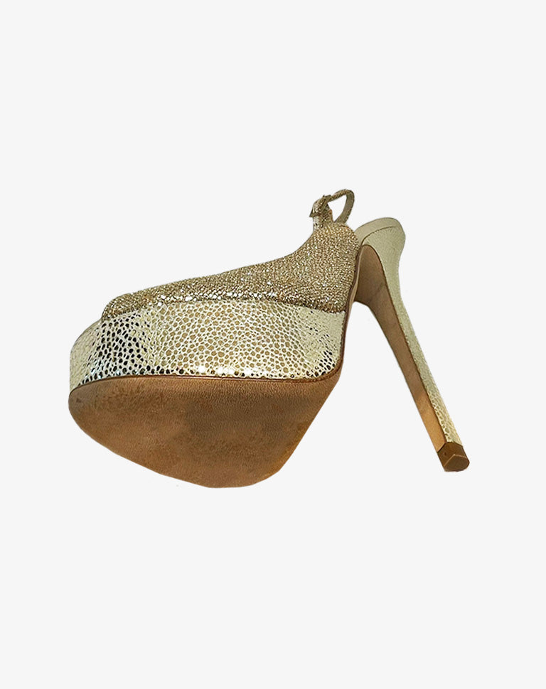Sandali gioiello Jimmy Choo oro glitter platform  Made in Italy full set