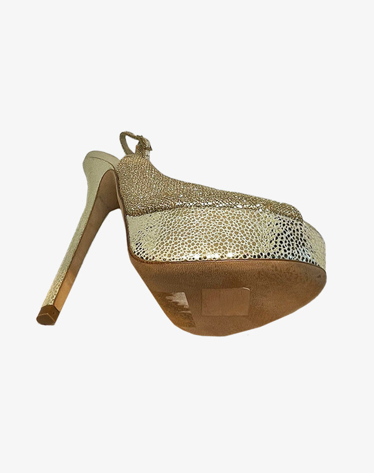 Sandali gioiello Jimmy Choo oro glitter platform  Made in Italy full set