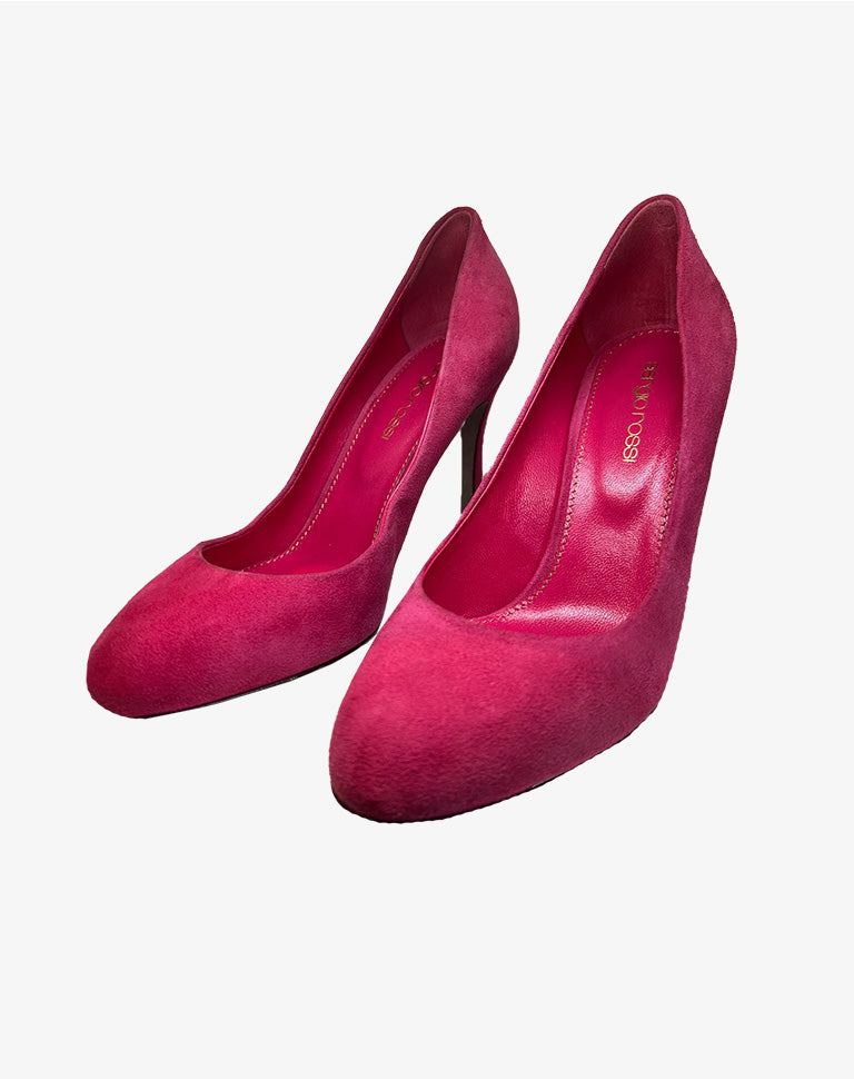 Décolleté Sergio Rossi in suede fucsia donna Tg 36