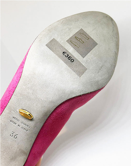 Décolleté Sergio Rossi in suede fucsia donna Tg 36