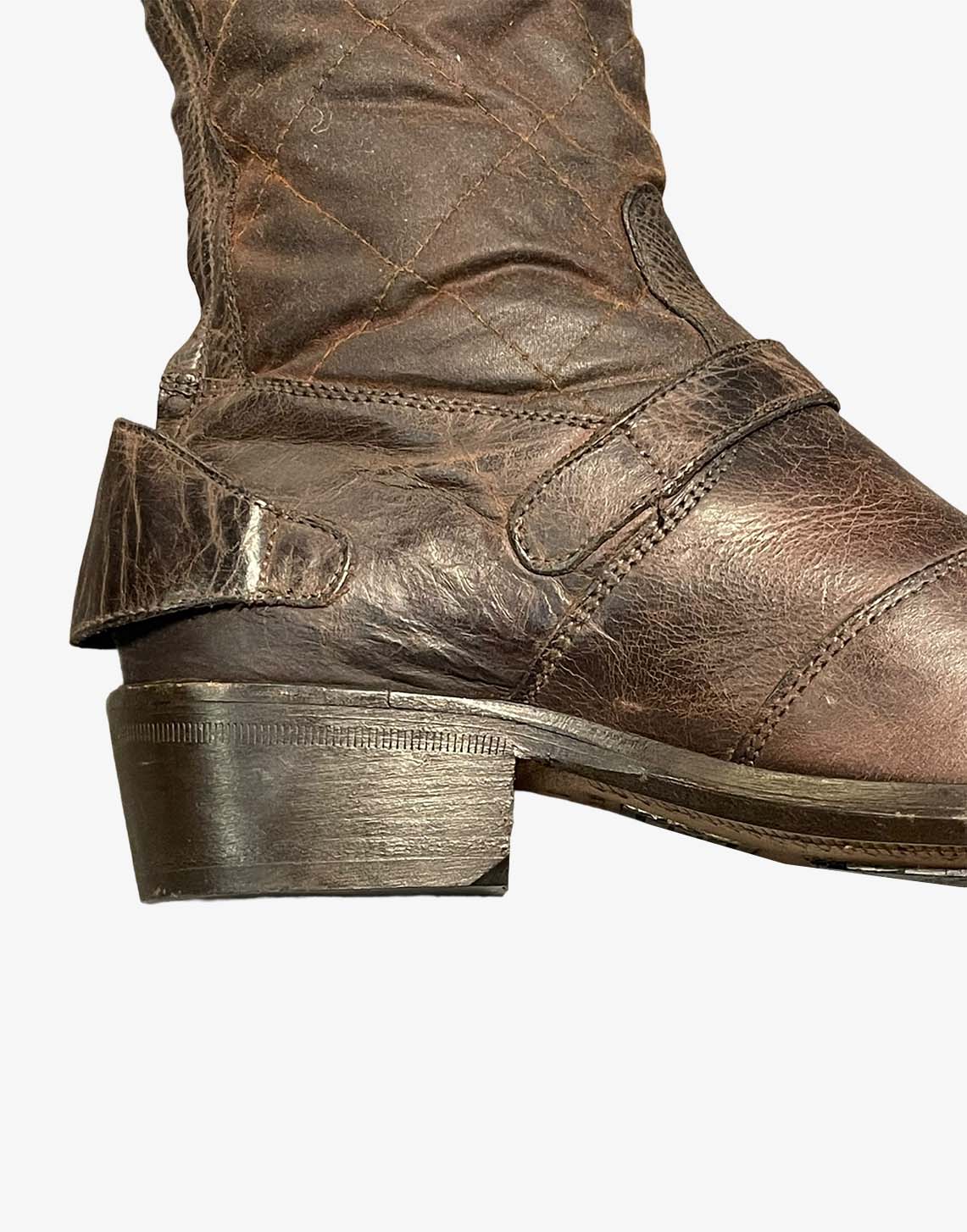 Stivali alti Belstaff Trialmaster 1955 pelle marroni Donna taglia 37