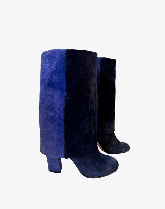Stivali Casadei Donna Taglia 37 in Camoscio Bicolore Made in Italy