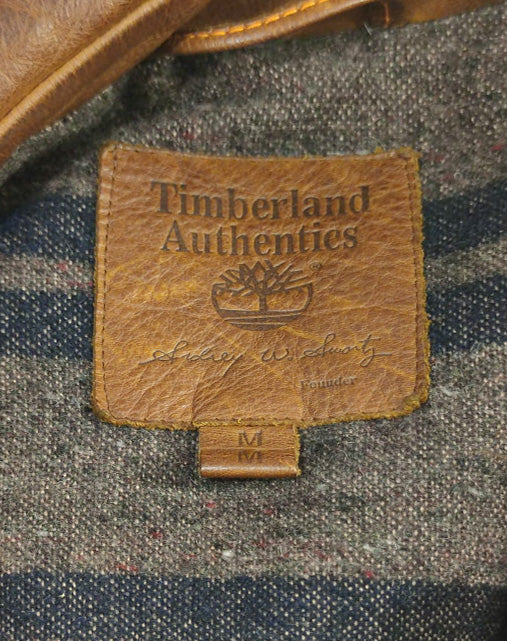 Giacca Uomo Timberland Authentics in Pelle Cognac Heritage Leather Jacket  Anni 2000 – Taglia M