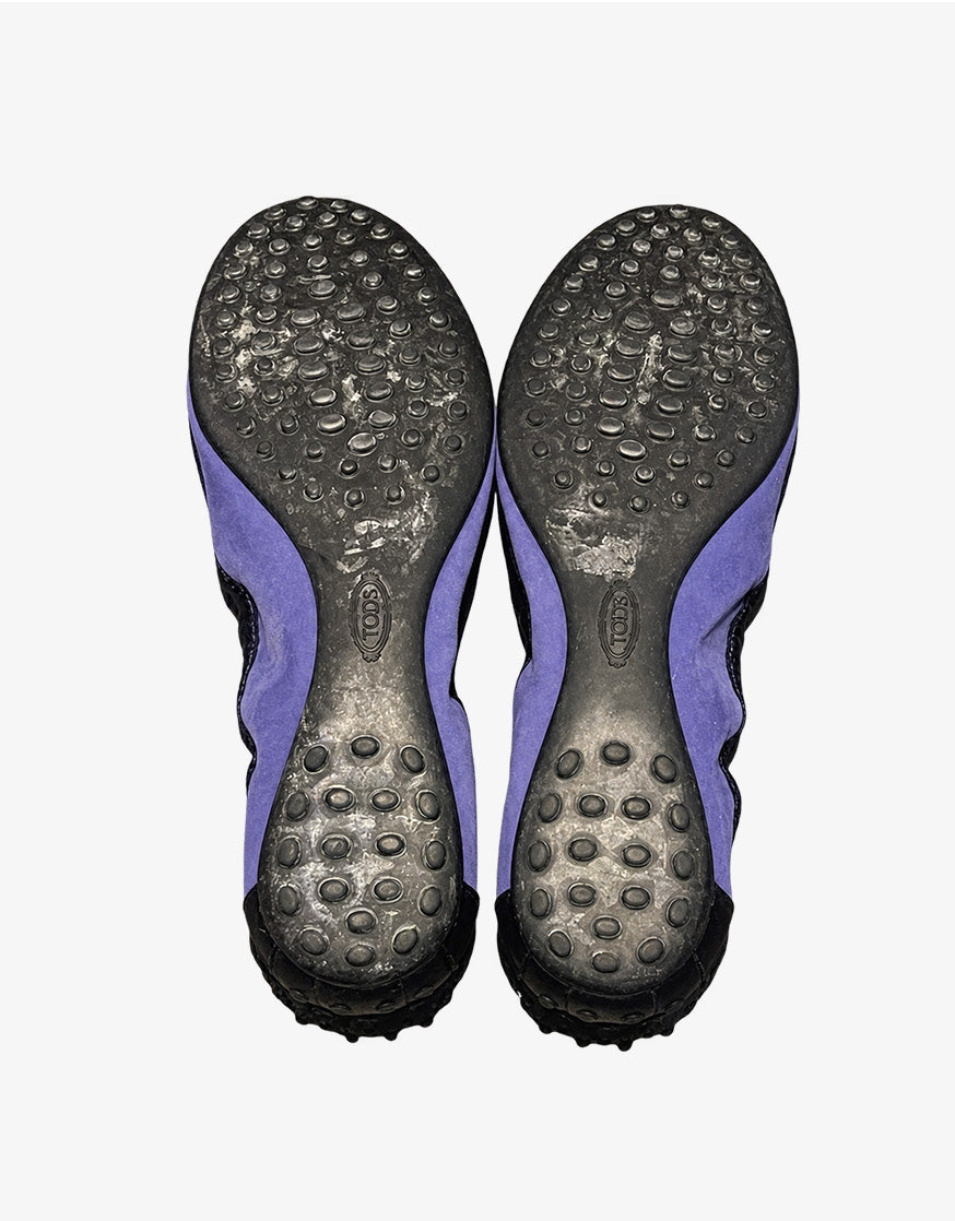 Tod’s Dee Laccetto Mocassino Ballerina Gommino in Camoscio Viola