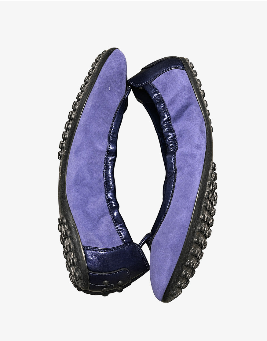 Tod’s Dee Laccetto Mocassino Ballerina Gommino in Camoscio Viola