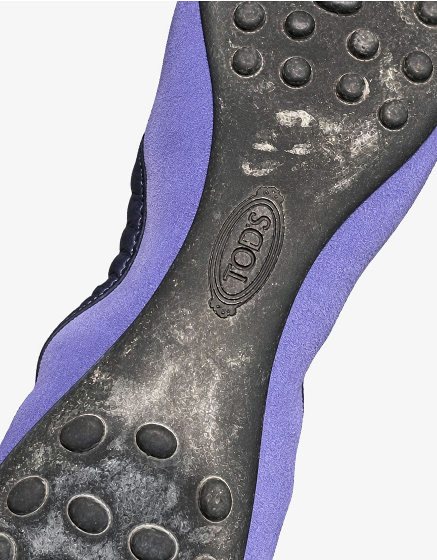 Tod’s Dee Laccetto Mocassino Ballerina Gommino in Camoscio Viola
