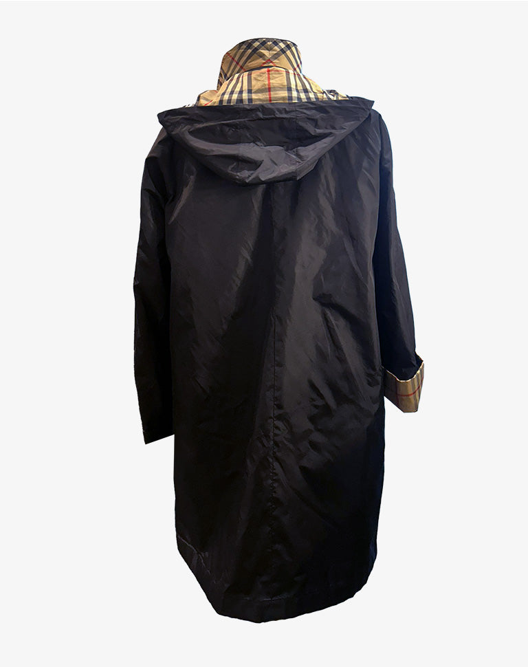 Trench Burberry London Raincoat leggero con cappuccio Nova Check donna